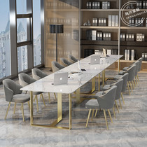 Nordic Light Lavish Marble Desk Rockboard Conference Table Minimalist Modern Bench Strip Desk Negotiate Table And Chairs