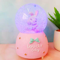 Lantern floating Snow Dream Lulu rabbit glass crystal ball music box rotating music box childrens birthday gift