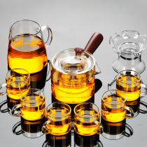 Glass tea set teapot home high temperature resistant thickening heating transparent bubble teapot black tea water separation tea cup