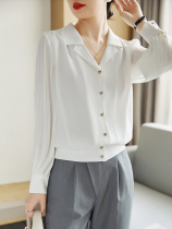 FENPERATE White Lantern sleeve shirt women early Spring Autumn New 2021 temperament chiffon long sleeve top