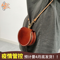 Zero money bag with no bad special thick headphones bag Bull Leather Handstitched Genuine Leather Retro plant Tanning Horseshoe Cute type