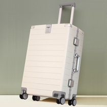 Aluminum frame high-value suitcase silent wheel trolley case new men and women fashion trend PC suitcase 20 inch small