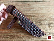 Black palm oil wax rivet pattern cowhide leather all-hand scabbard waterproof tactical scabbard fish knife custom-made custom-made