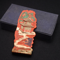 Yanchungtai ] Ancient Huizhou non - legacy technique manual fine sand antique ink ingot is set up about 409 grams