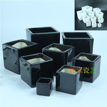 Nordic style simple modern pastoral black and white Red Square square flowerpot vase flower Ware fleshy utensils