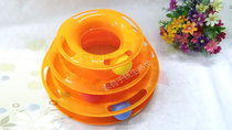 Cat turntable toy three-layer combination pet toy cat catching ball entertainment turntable play Cat plate educational toy
