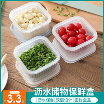 Scallion ginger garlic fresh box refrigerator fruit vegetable storage box kitchen with lid drain storage box seal