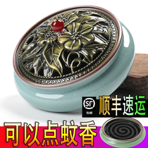 Mosquito coil stove Household large sandalwood shelf toilet toilet deodorant aromatherapy box indoor incense for Buddha incense tray