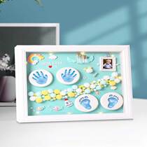 A baby hand and foot inkpad fetal hair souvenir photo frame newborn baby footprints full moon 100 days gift