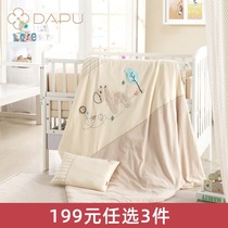Big park Class A baby knitting embroidery small trojan winter cotton cotton fitted sheet Baby safety bedding