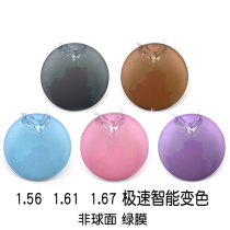 Color-changing myopia 1 56 1 61 1 67 aspheric bottomless speed color-changing lens resin turns tea to gray
