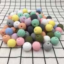 Silicone Threaded Round Beads 15MM Silicone Loose Beads DIY Infant Pacifier Chain Accessories Grindle Silicone Beads