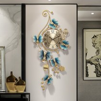 New Chinese style silent household living room simple wall clock Fashion creative clock wall clock Atmospheric wall hanging light luxury watch