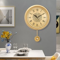 European pure copper wall clock modern living room home watch light luxury fashion creative personality Nordic swing clock Wall