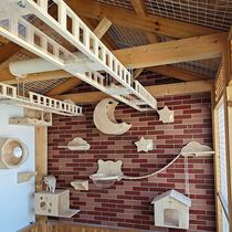 Cat climbing frame wall multi-layer cat Nest Shelf cat nest integrated Net Red large luxury space capsule jumping platform without punching