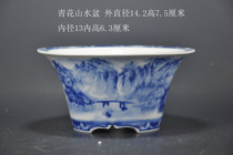 Jingdezhen ceramic Japanese moon fragrant blue and white landscape orchid calamus pots orchid pots tree pots 14 2 7 5 special offer