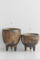 WuushStore ) 0903 export Nordic foreign trade with foot ceramic flowerpot geometric flower design B & B