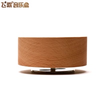 Wooden clockwork round clay rotating music box Music Box Music Box base diy creative Sky City