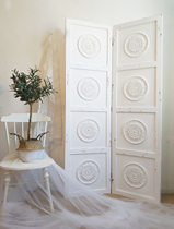Door panel retro headboard old solid wood carved screen studio props window shooting live flower shop partition
