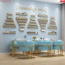 Nordic nail shop Nail oil glue shelf Wall-mounted wall shelf Wrought iron nail polish rack Nail display rack