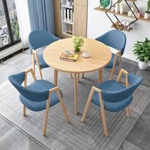 Nordic Negotiating Table And Chairs Portfolio Brief Sales House Milk Tea Shop Club Guests Modern Guests Casual Reception Small Round Table