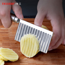 304 stainless steel wolf tooth potato wave knife multifunctional commercial fancy cutting French fries artifact household potato cutting knife
