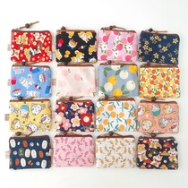 Cloth Art Zero Wallet Schoolgirl Mini Cute Little Fresh Break Flowers Small Pocket Bag Purse coin bag Purse Small Purse