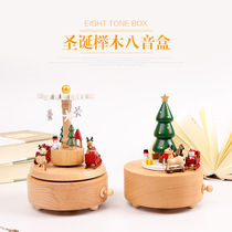 Music Box Sky City Christmas Birthday Gift Girls Carousel Dance Crystal Ball Wooden Boxes