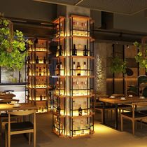 Custom wall personality club Qing bar KTV decorative pillars Winery beer water screen Red wine wall wine rack