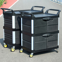 Lock-delivery truck plastic service tableware collector three-storey dining car snack driver trolley wine building