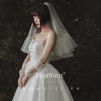 Dear white Yun Shan2021 new veil headdress bridal female short wedding travel simple light wedding dress