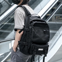 School bag for male college students large-capacity ins trendy cool shoulder bag trend fashion backpack personality simple mens bag tooling