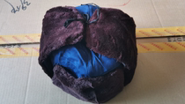 Inventory of old goods 78 old Lei Feng hat polyester cloth planting velvet hat sea blue cadres winter cold hat