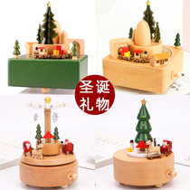 Lettering rotating wooden Music Box Music Box Music Box gift box to send girlfriend wife children birthday gift creative new year