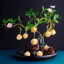 Net red simulation rockery flower tree dish embellishment concubine smile cold dish decoration lychee shrimp ball creative tableware