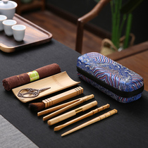 Household bamboo tea ceremony 6 gentlemen set Tea art Portable tea making tools Kung Fu tea set Tea ceremony spare parts