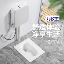 Household ceramic squatting toilet flushing water tank set squatting potty toilet urinal toilet deodorant stool squatting toilet