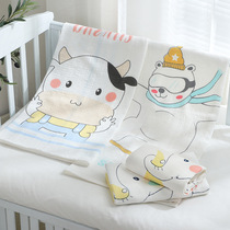 Single baby Summer thin new born towel pure cotton newborn baby bag is delivery room gauze cute printed Marshmallow
