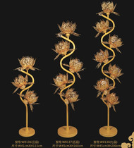 Three wu pin qi pin jiu pin LED Crystal hollow Lotus Lamp Buddha lamp pilot Temple Floor Lamp Buddha