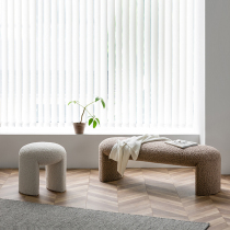 Modern small round stool brief comb makeup stool bedroom bedstool designer net red living room Long white sofa stool