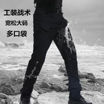 Outdoor tooling executive tactical pants male summer spring and autumn military fans straight loose size wear-resistant labor insurance sports trousers