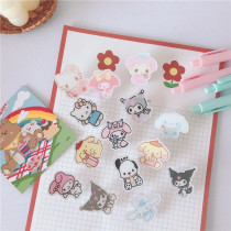 Cartoon cute girl heart acrylic ktcat book clip student test paper ticket storage clip snack sealing dovetail clip