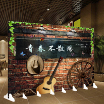 Screen partition fashion bar coffee restaurant barbecue hotel private room simple folding screen mobile push-pull pulley