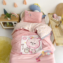 Class A long-staple cotton cotton three-piece set childrens six-piece set kindergarten baby quilt cover with core removable and washable