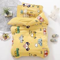 Kindergarten quilt three pieces of milk-thickened coral velvet children enter the garden nap by six pieces of winter plus velvet