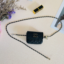 Wenwenjia net red same style small fragrance chain waist bag womens metal waist chain accessories mini rhombic single shoulder Messenger bag