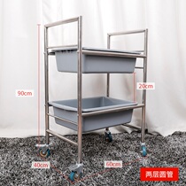 Thickened stainless steel dining car cart two or three floors hotel commercial restaurant wine truck mobile food delivery car collection Bowl car