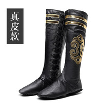 Mens and womens art examination Mongolian horse dance boots Ethnic dance shoes soft-soled side lace-up Tibetan Xinjiang performance jazz boots