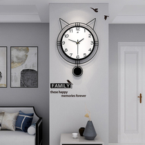 Clock and clock living room simple modern Net red cute Nordic decorative home fashion personality creative clock hanging wall