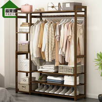 Simple hanging hanger floor room Home put clothes rack containing devinator shelving bedroom solid wood clothes hat rack
